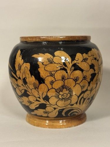 Vintage decorated gourd vase - vintage,