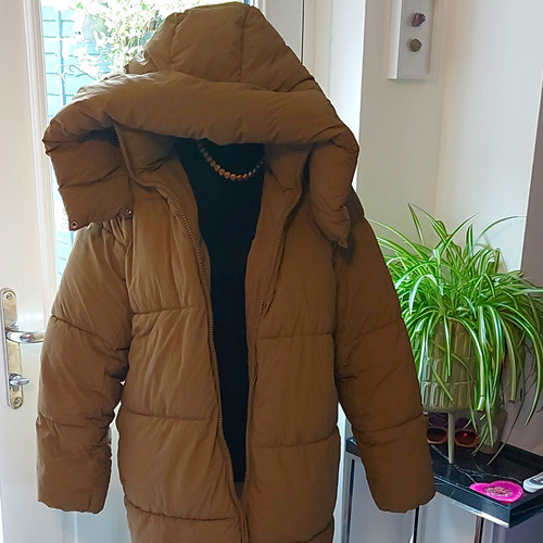 Zara trf quilted hooded long - zara,
