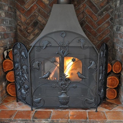 Black fire screen guard - fire,