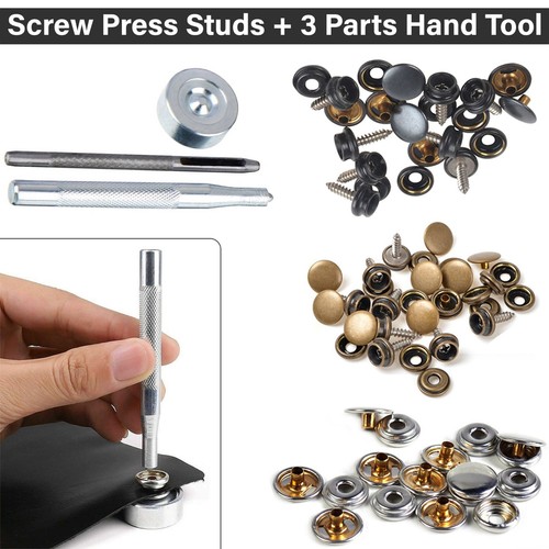 Press studs 15mm screw snap - 15mm,
