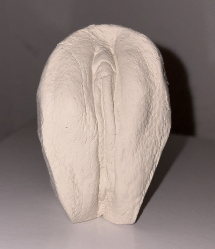 Detailed vulva sculpture white
