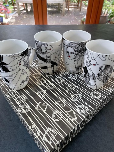 Art deco cups glamour design - art,