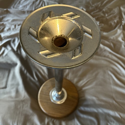 Vintage chrome tall ashtray - vintage,
