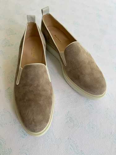 Flat slip taupe - taupe, suede