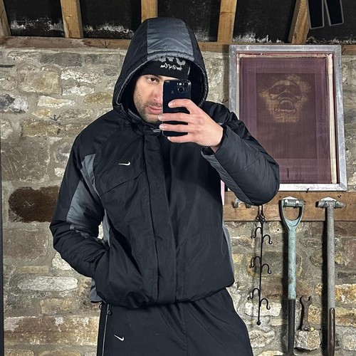 Nike puffer jacket black - nike, grey