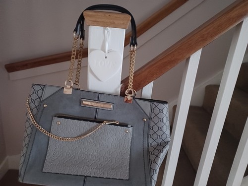 Ladies grey handbag - grey,