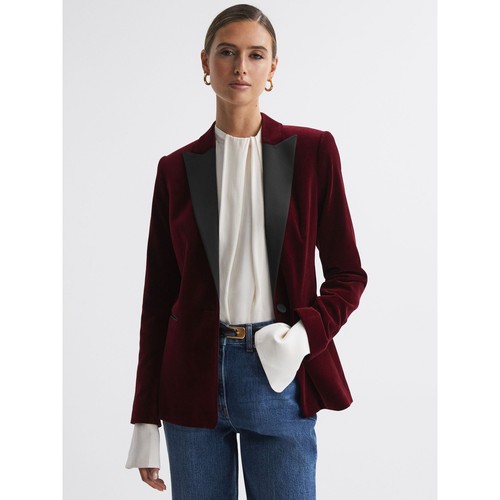 Reiss burgundy velvet tuxedo - reiss,