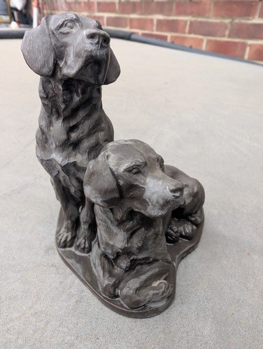 Vintage pair labradors - labradors, bronze
