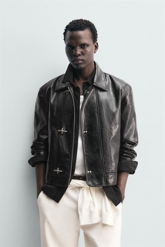 Zara man faux leather jacket - faux,