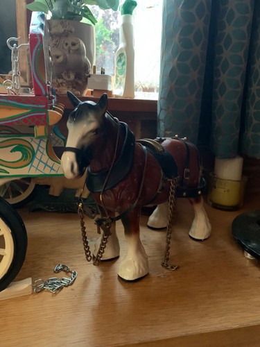 Large pottery shire - cart, horse