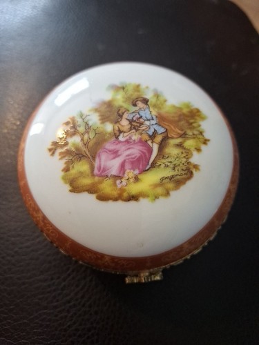 Vintage porcelain trinket pill - vintage,