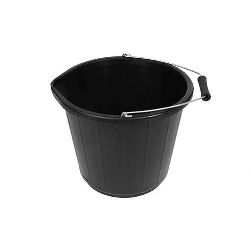 Black plastic bucket 32x26cm - black,