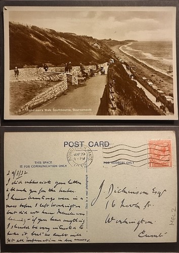 Bournemouth postcard posted - bournemouth,