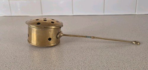 Antique brass chestnut roaster - antique,