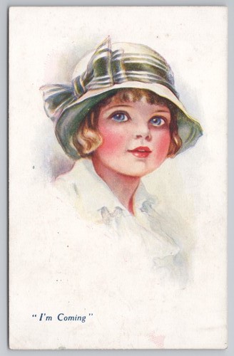 Vintage art postcard m - vintage,