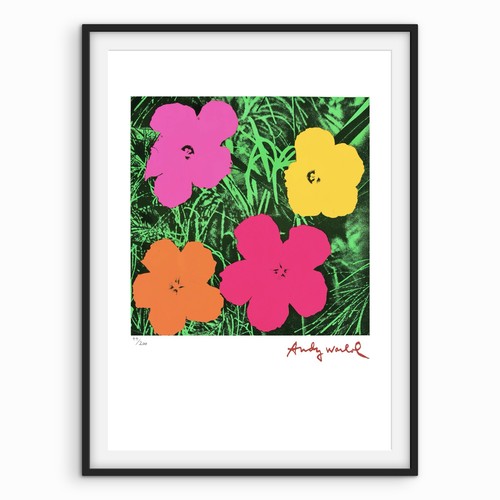 Andy warhol signed flowers - -,