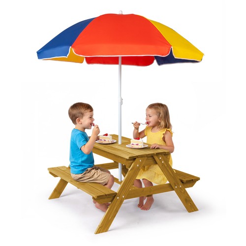 Wooden kids picnic table - table, set