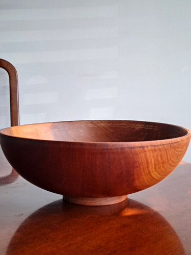 Round wood serving bowl cm - bowl,