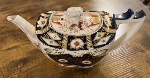 Antique english imari - antique, teapot