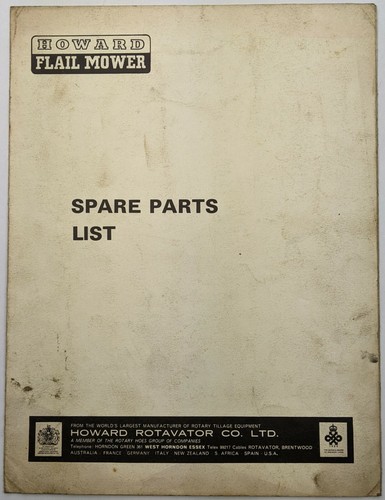 Howard flail mower - mower, spare