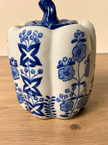 Vintage blue and white - blue, ceramic