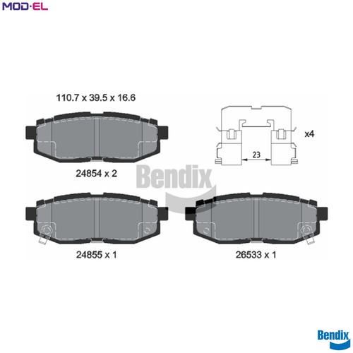 Brake pad set disc - set,