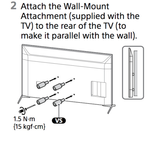 Sony wall mount vesa - wall,