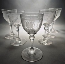 Antique crystal sherry - 6,