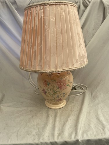 Pink floral ceramic bedside - pink,