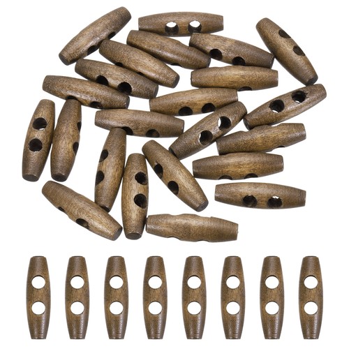 24pcs wooden toggle button - wooden,