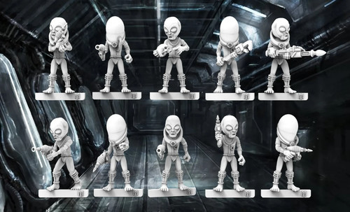 Grey aliens 28mm - aliens,