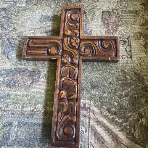Christian wooden cross hand - wooden,
