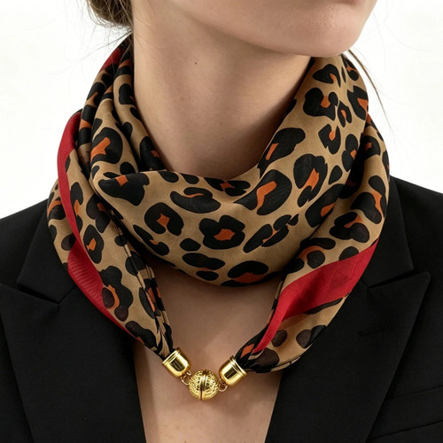 Leopard print magnetic buckle - leopard,