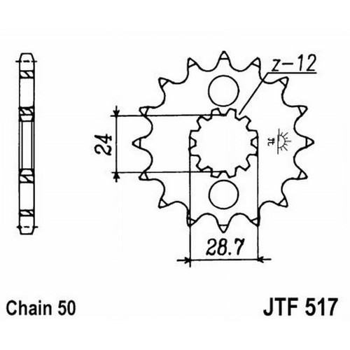 Sprocket 517 z15 - z15, for