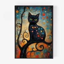 Abstract modern cat Print