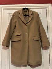 Ralph Lauren Women’s Camel Wool Coat Size 12 Uk, Fab Condition