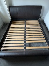 Leather Sleigh Super King Bed frame
