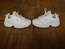 FILA DISRUPTOR II PREMIUM WOMENS WHITE SHOES TRAINERS  ,UK 5 ,EU 38.5
