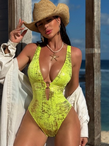 Womens shiny padded - padded, monokini