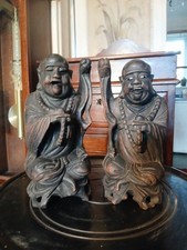 pair of antique hand-carved
