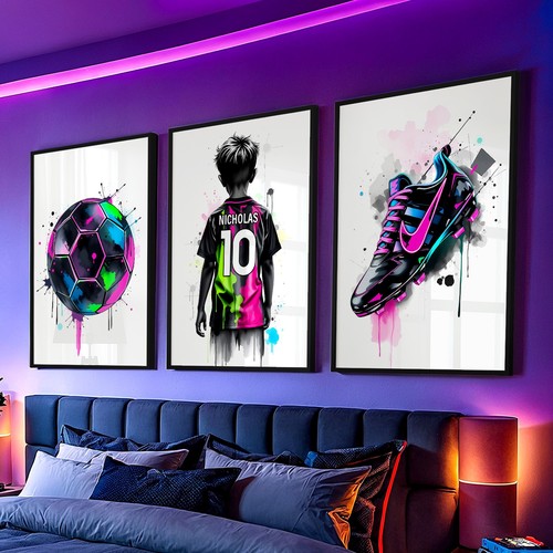 Personalised football prints - personalised,