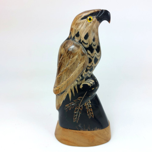 Hand carved buffalo horn eagle - hand,