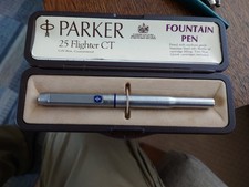 Parker 25 Flighter CT Fountain Pen In Original Box, Medium Nib. Made In England