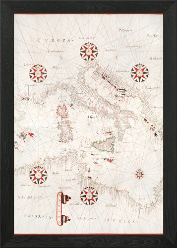 Italy old map - italy, wall