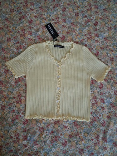 Boohoo yellow ribbed lettuce