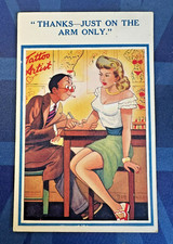 Saucy Comic Postcard 1950s Tattoo Artist Tattooing Boobs JUST ON THE ARM ONLY