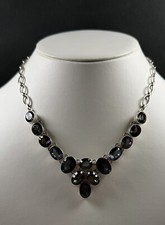 Vintage Mystic Topaz Necklace 925 Sterling Silver Large Heavy Toggle Fastening 