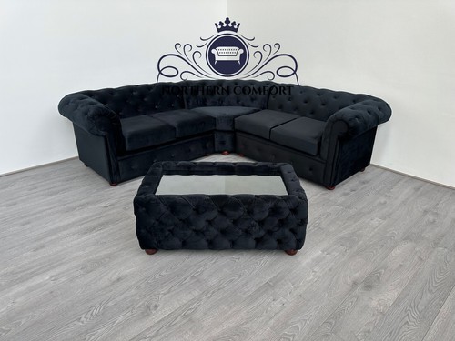Chesterfield corner sofa plush - sofa,