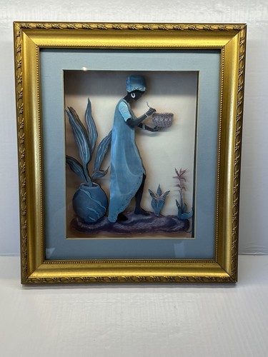 Framed decoupage picture - framed, by