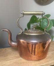 Antique oval copper kettle - antique,